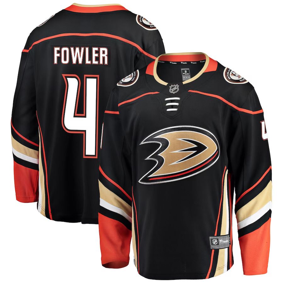 Men Anaheim Ducks #4 Cam Fowler Fanatics Branded Black Breakaway Player NHL Jersey
